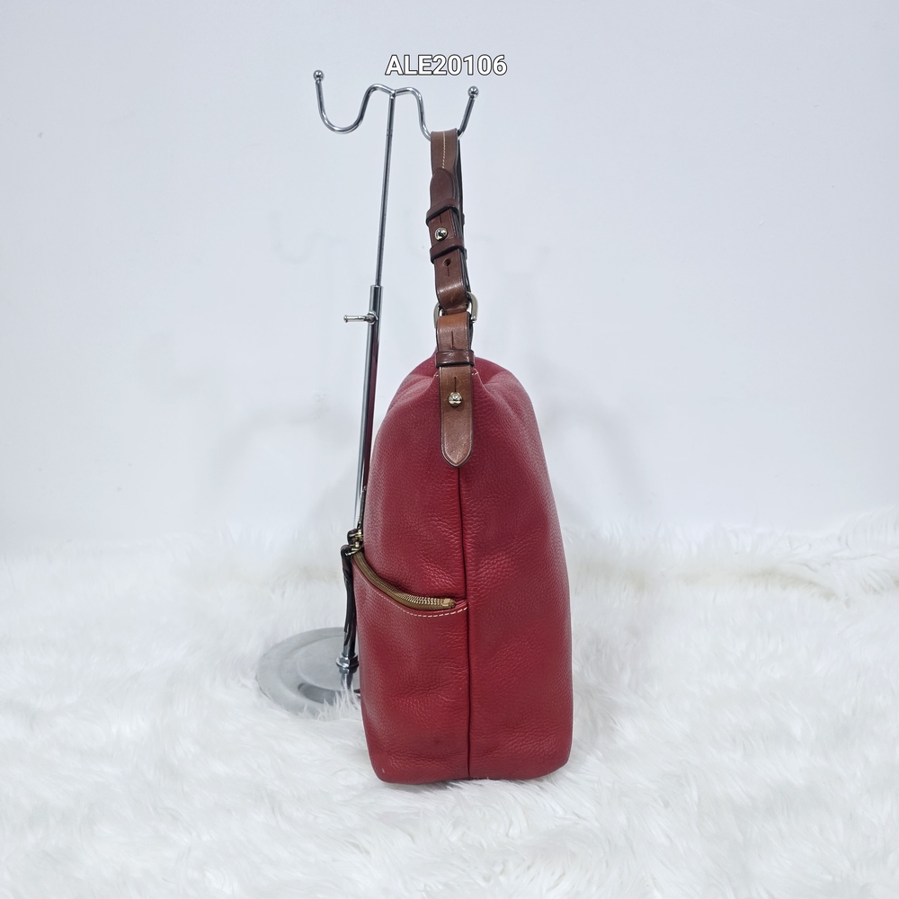 Dooney & Bourke Red Leather Tote / Shoulder Bag Zip Pocket - Picture 5 of 16